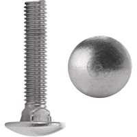 FASTON Tornillos de cabeza redonda plana M5 x 12 de acero inoxidable A2 V2A (20 unidades) con cuello cuadrado DIN 603 de…